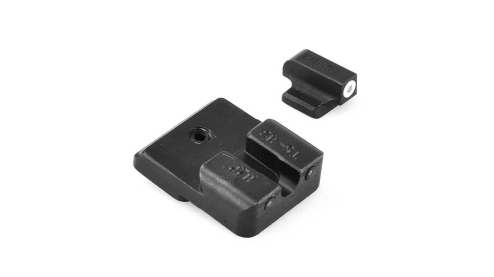 TruGlo Brite Site Tritium Pro Front/Rear Green Night Sight Set for HK VP9/VP40/P30/HK45, 3-Dot Configuration Front, White Focus Lock Ring, Steel, Black, TG-TG231H1W