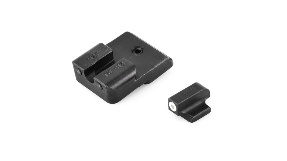 TruGlo Brite Site Tritium Pro Front/Rear Green Night Sight Set for HK VP9/VP40/P30/HK45, 3-Dot Configuration Front, White Focus Lock Ring, Steel, Black, TG-TG231H1W