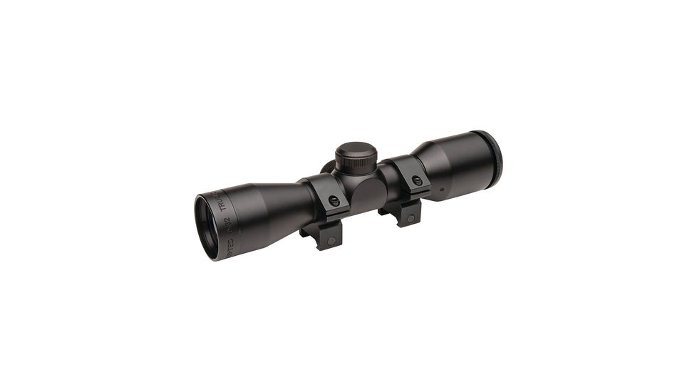 TruGlo Hunt-Tec Compact Rifle Scope 4x32mm Duplex Reticle Weaver-Style Rings Included Matte Black