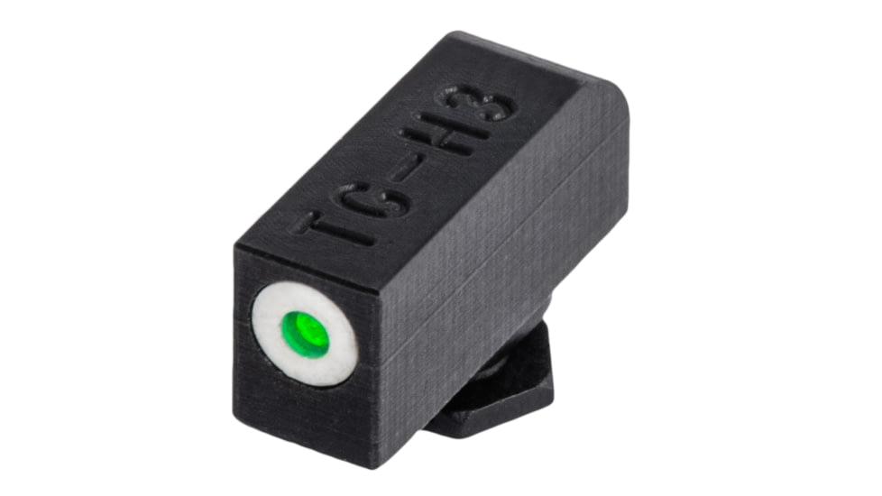 TruGlo Tritium Pro Green Sight Set for Glock 42/43, White Focus Ring, Steel, Black, TG-TG231G1AW
