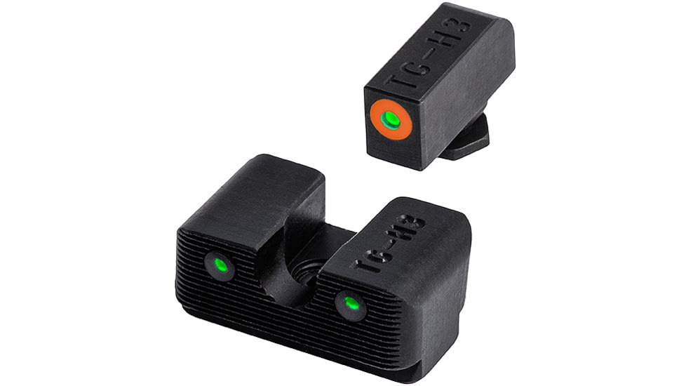 TruGlo Tritium Pro Handgun Night Sights for Glock 17/17L, 19, 22, 23, 24, 26, 27, 33, 34, 35, 38, 39 &amp; 45 w/ Orange Front Ring, TG-TG231G1C