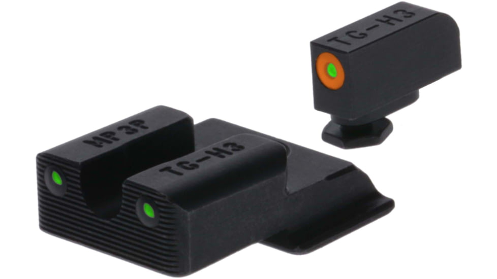 TruGlo Tritium Pro Handgun Night Sights for Smith &amp; Wesson M&amp;P 380 EZ w/ Orange Front Ring, TG-TG231MP3C