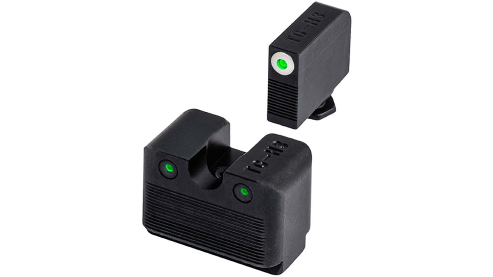 TruGlo Tritium Pro Night Sights, Low Set, Tritium Green w/White Outline Front/Green Rear, Nitride Fortress Frame, Glock 42, 43 MOS, TG-TG231G3MW