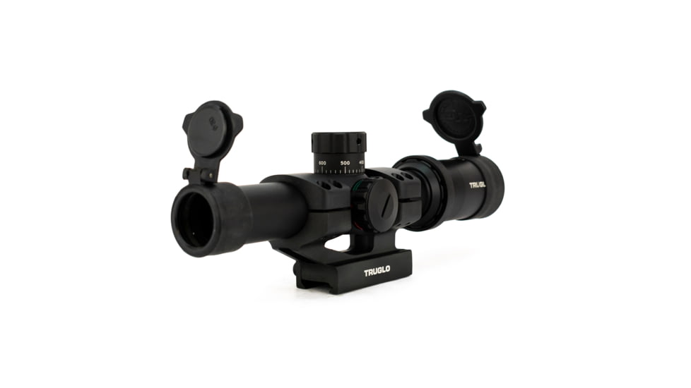 TruGlo Tru-Brite 1-6x24mm Rifle Scope, 30mm Tube, Illuminated Power Ring, Duplex Mil-Dot Reticle with Mount, Matte, TG-TG8516TL