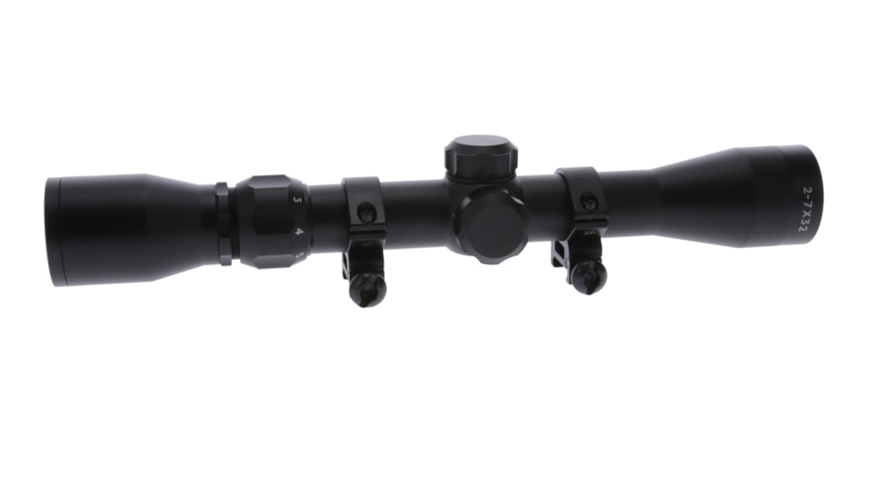 TruGlo Trushot Rifle Scope 2-7x32mm Duplex Reticle Matte Black Finish Includes Rings, TG-TG852732B