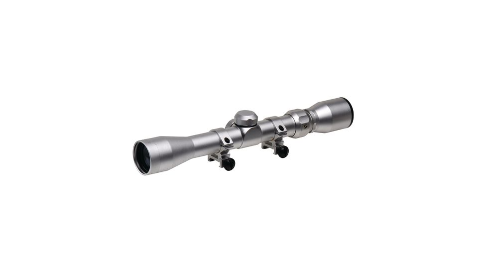 TruGlo Trushot Rifle Scope 3-9x32mm Duplex Reticle Matte Silver Finish Includes Rings