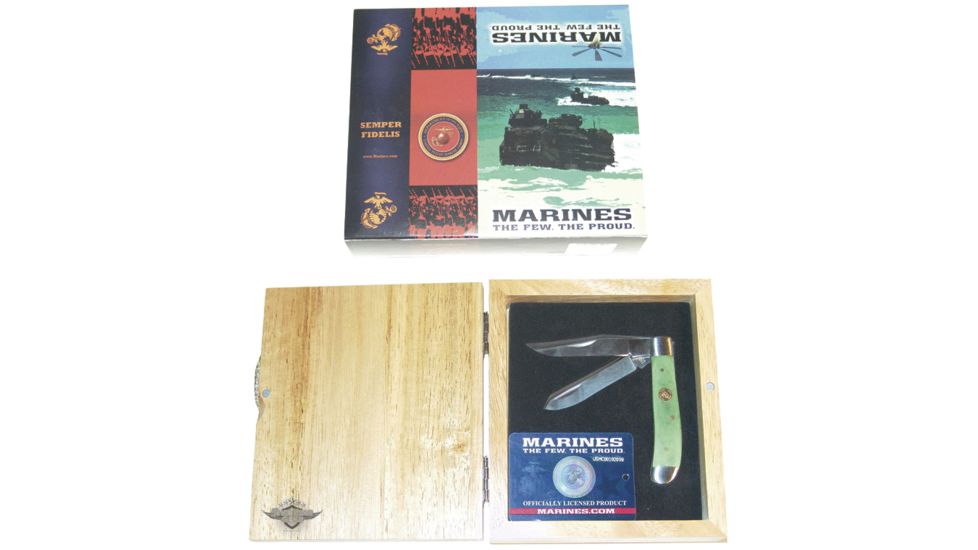 5IVE STAR GEAR Knife, USMC Trapper, w/Wood Box 5646000