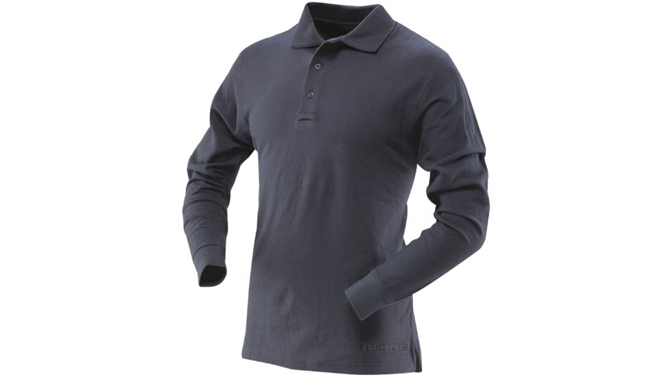 Tru-Spec Polo Shirt, 24-7 Classic Navy Long Sleeve, S 4451003