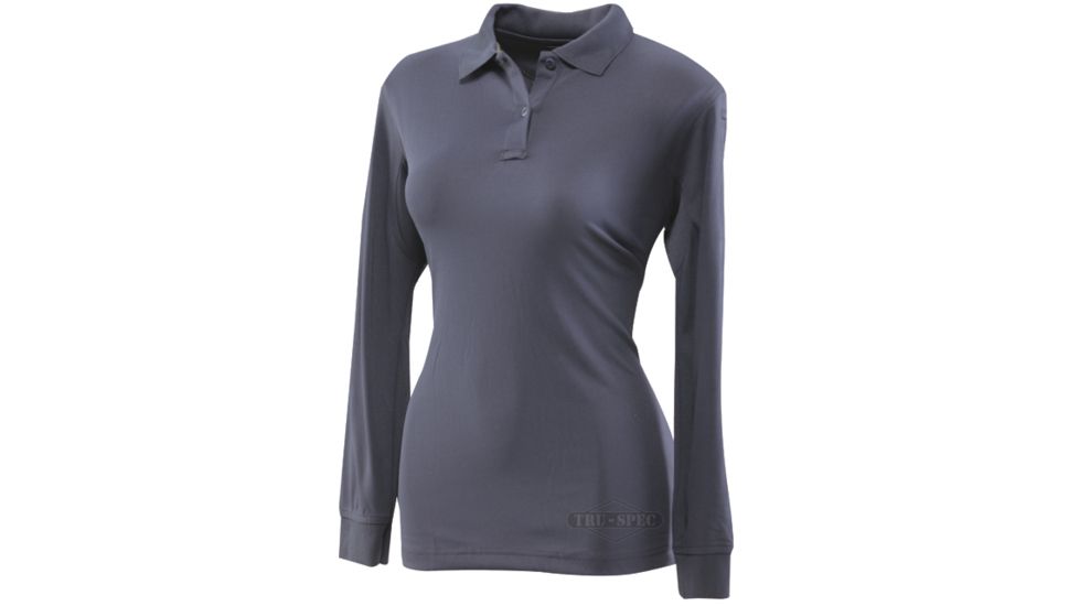 Tru-Spec Polo Shirt, 24-7 Ladies Performance Navy 100% Poly Long Sleeve, Xl 4421006