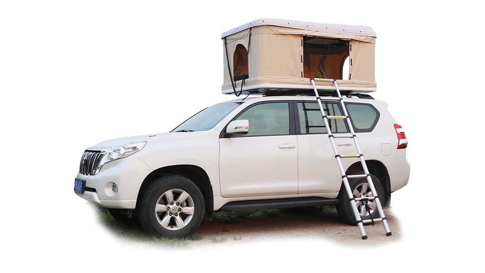 TRUSTMADE Hardshell Rooftop Tent, White/Grey, 82.7x49x35.4in, OR02RT01-WhiteGrey