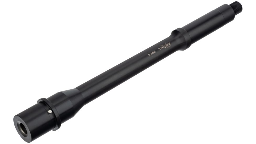 TRYBE Defense 10.5 in GOVT/SOCOM Profile AR-15 Pistol Barrel, 9mm, 1/2X28 Threads, Nitride, Black, BARPIST1059MM