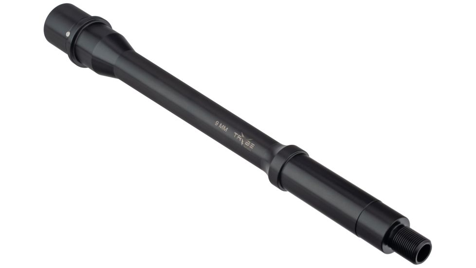 TRYBE Defense 10.5 in GOVT/SOCOM Profile AR-15 Pistol Barrel, 9mm, 1/2X28 Threads, Nitride, Black, BARPIST1059MM