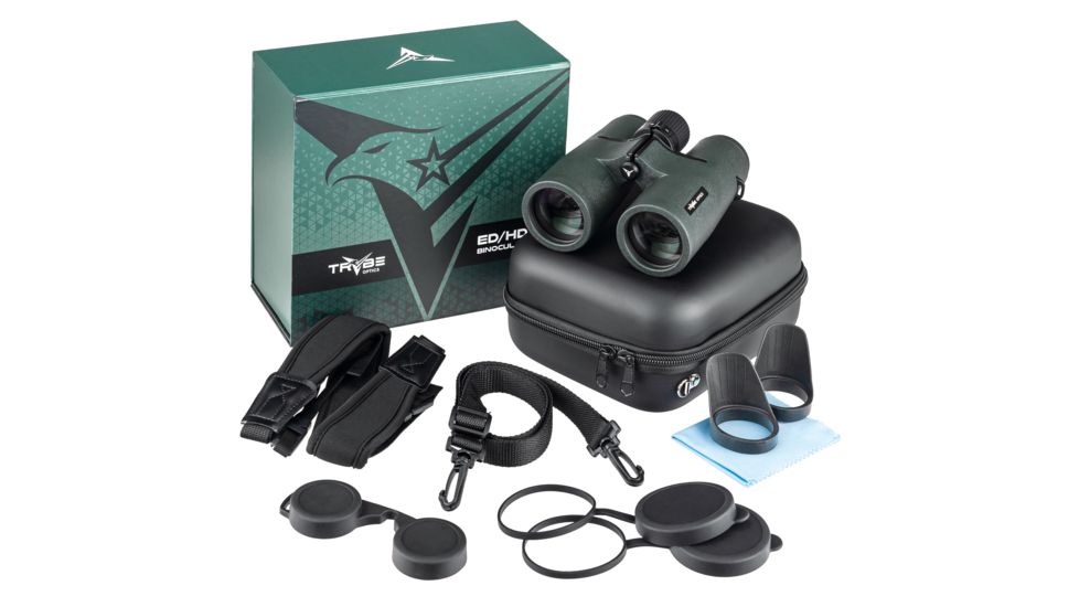 TRYBE Optics 10x42 ED/HD Binocular, FMC, Green, BIN10x42ED