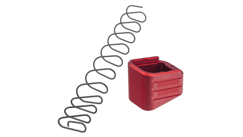 TRYBE Defense +4/5 Magazine Extension Base Pad for Glock 17 9mm/.40 S&amp;W, Red, MAGEXTGLK4/5-RD