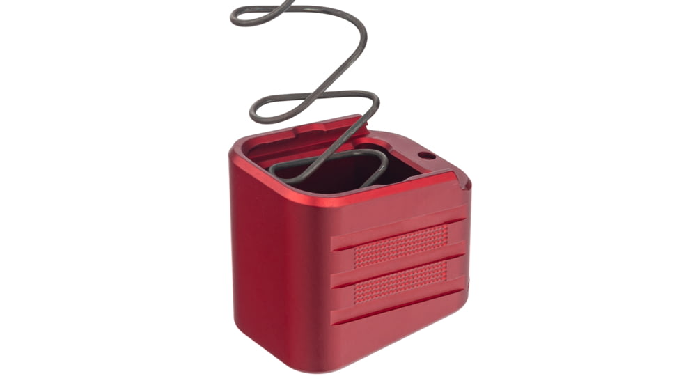 TRYBE Defense +4/5 Magazine Extension Base Pad for Glock 19/23/26/27, 9mm/.40 S&amp;W, Red, MAGEXTGLK194/5-RD, EDEMO1