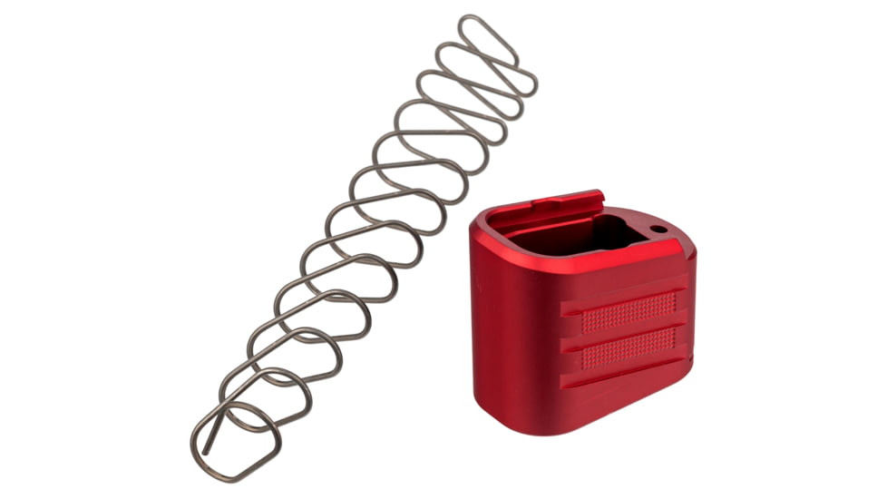 TRYBE Defense +4 Magazine Extension Base Pad for Glock 43X/48, Red, MAGEXTGLK43X48/4-RD