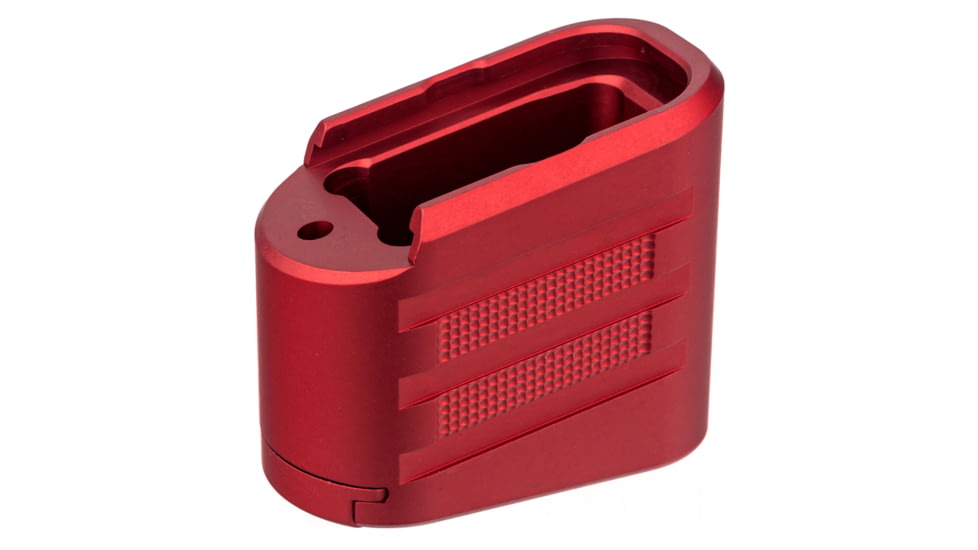 TRYBE Defense +4 Magazine Extension Base Pad for Glock 43X/48, Red, MAGEXTGLK43X48/4-RD