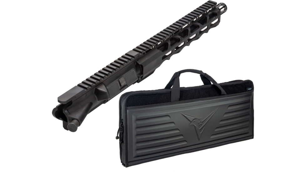 TRYBE Defense AR-15 10.5 in Semi-Complete Upper Receiver w/o BCG or Charging Handle, .300 BLK and TRYBE Tactical 28in SBR Case