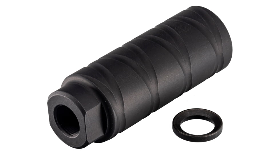 TRYBE Defense AR-15 5.56x45 NATO Flash Can Muzzle Device, 1/2x28, Spiral Flute, Black Anodized, SF556FC
