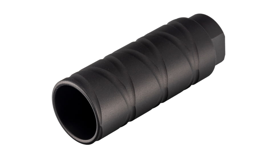 TRYBE Defense AR-15 5.56x45 NATO Flash Can Muzzle Device, 1/2x28, Spiral Flute, Black Anodized, SF556FC