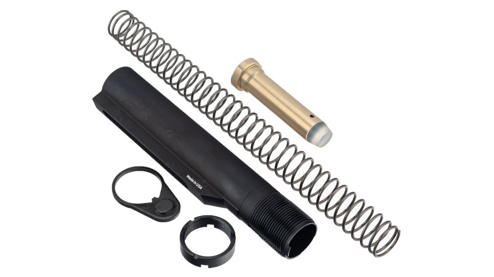 TRYBE Defense AR-15 Buffer &amp; Spring Mil-Spec w/ Buffer Tube, End Plate &amp; Castle Nut, BUFFMILBTEPCN