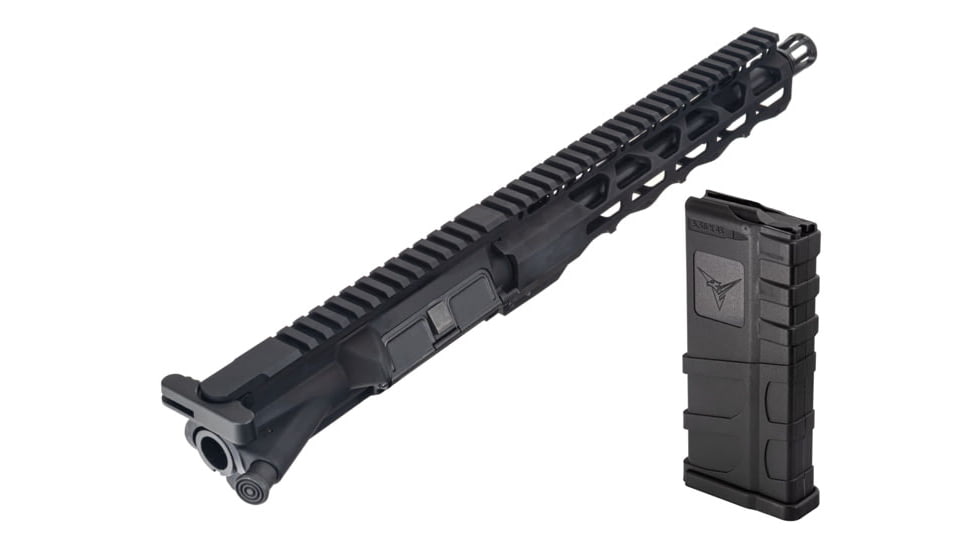 TRYBE Defense AR-15 Pistol Complete Upper Receiver, 5.56, 10.5in, 1-7 Twist, A2 Flash Hider and TRYBE Defense AR-15 Extended Grasp 10-Round Magazine