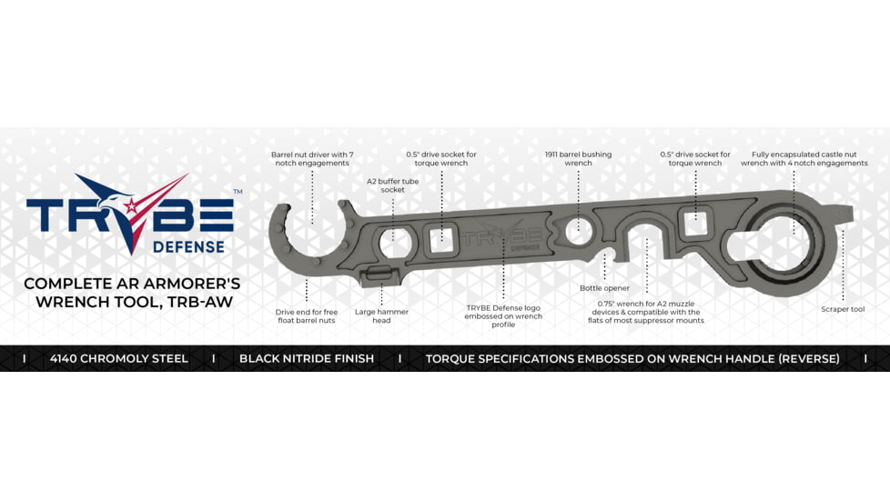 TRYBE Defense Complete AR Armorer's Wrench Tool, TRB-AW