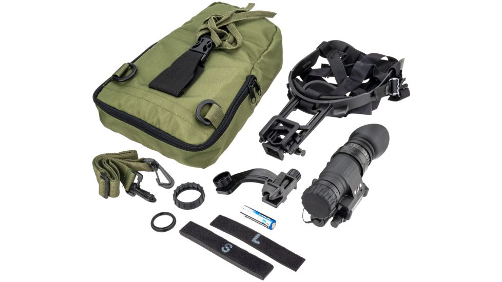 TRYBE Optics PVS-14 Night Vision Monocular, GEN 3, White Phosphor, Filmless Tube, 64-72 lp/mm, Regular, Charcoal, TRYBEPVS14W-L3