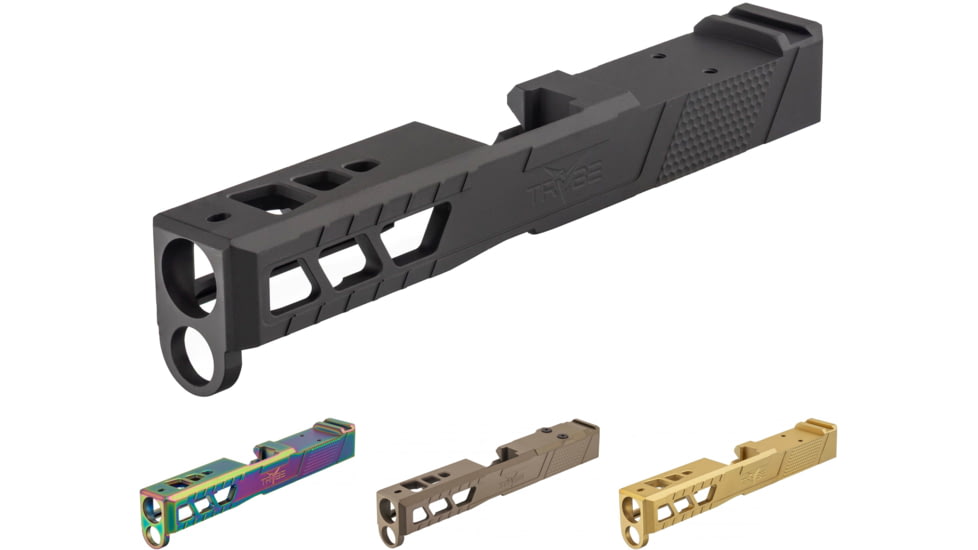 TRYBE Defense Glock 19 9mm Pistol Slide - Version 2, Black, Chameleon, Flat Dark Earth, Gold