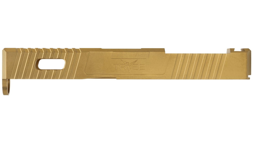 TRYBE Defense Glock 19 Pistol Slide - Version 1, Gen 4, RMR Cut, Gold, SLDG19G4RMR-GLD