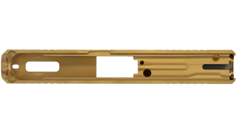 TRYBE Defense Glock 19 Pistol Slide - Version 1, Gen 4, RMR Cut, Gold, SLDG19G4RMR-GLD