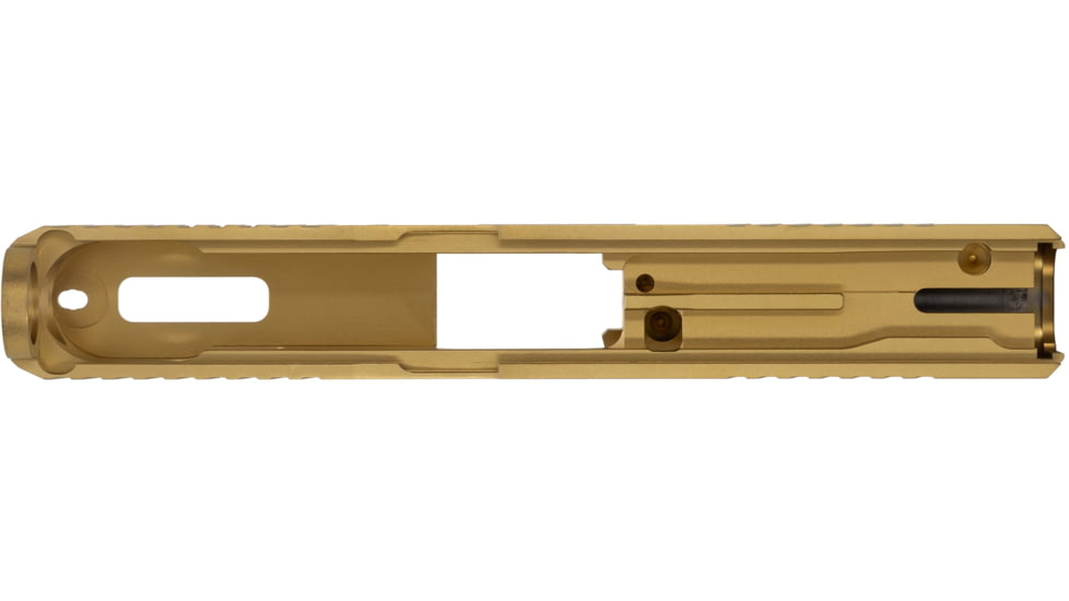 TRYBE Defense Glock 19 Pistol Slide - Version 1, Gen 5, RMR Cut, Gold, SLDG19G5RMR-GLD