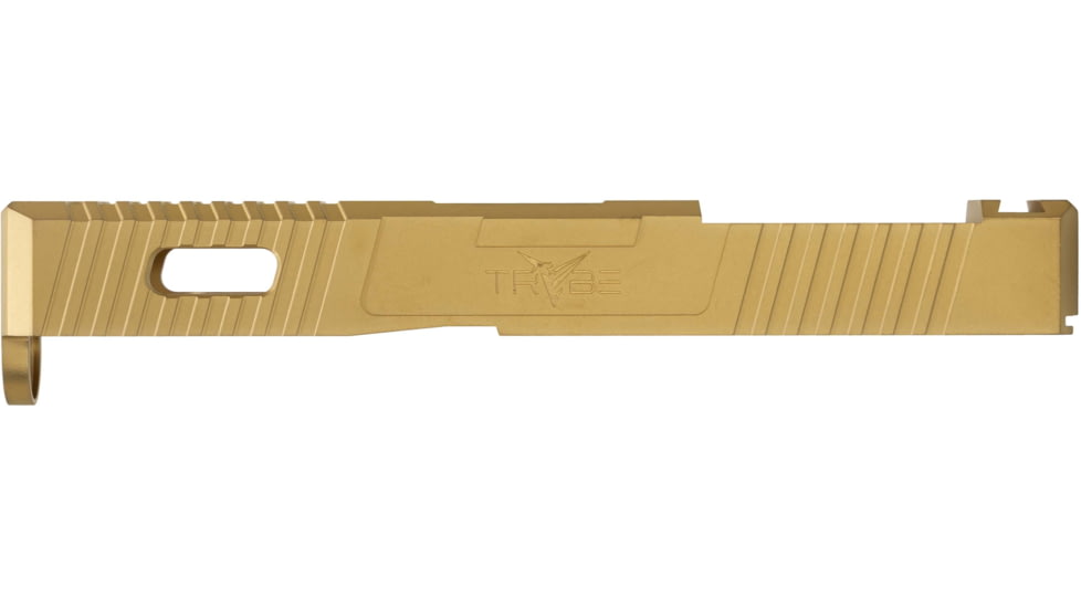 TRYBE Defense Glock 19 Pistol Slide - Version 1, Gen 5, RMR Cut, Gold, SLDG19G5RMR-GLD