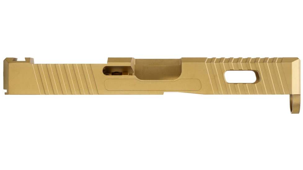 TRYBE Defense Glock 19 Pistol Slide - Version 1, Gen 5, RMR Cut, Gold, SLDG19G5RMR-GLD
