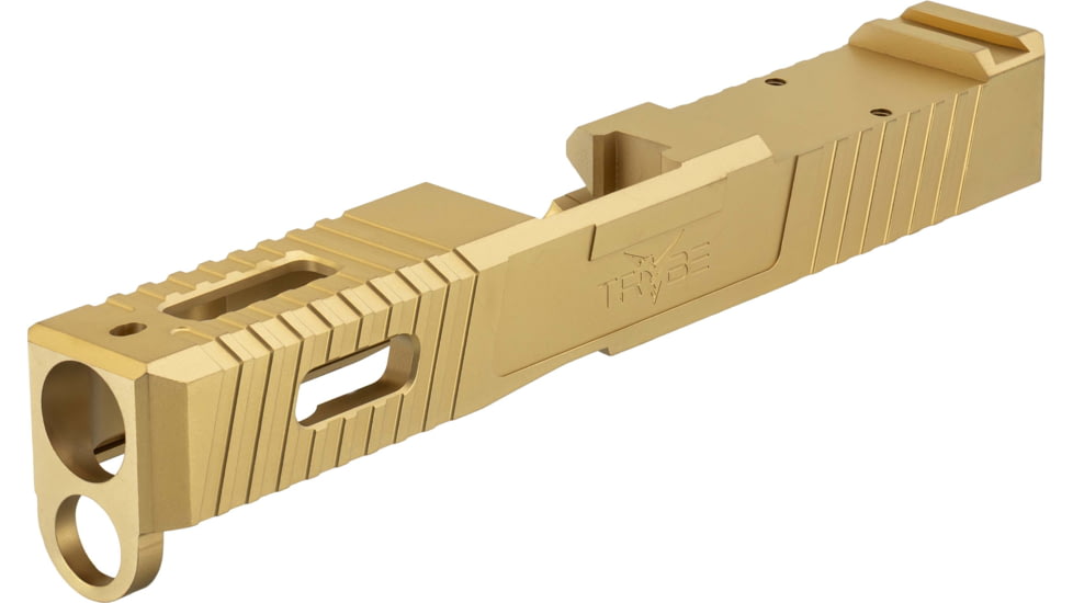 TRYBE Defense Glock 19 Pistol Slide - Version 1, Gen 5, RMR Cut, Gold, SLDG19G5RMR-GLD