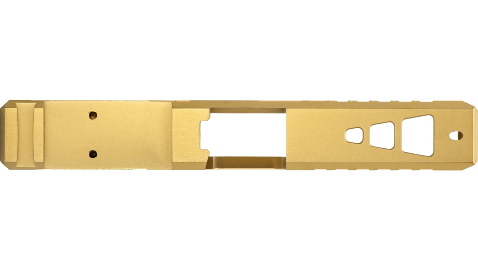 TRYBE Defense Glock 19 Pistol Slide - Version 2, Gen 5, Viper Cut, Gold, SLDG19G5VPRV2-GLD