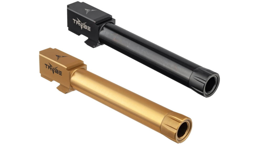 TRYBE Defense Glock 20 Match Grade Threaded Pistol Barrel, Black, Gold, Titanium