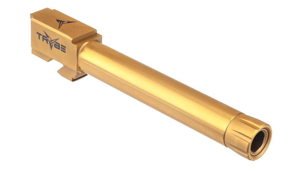 TRYBE Defense GLOCK 22/31 9mm Threaded Conversion Pistol Barrel, 1/2 x 28, 416R Stainless Steel, Gold TIN, TPBCONVG22-31-TIN