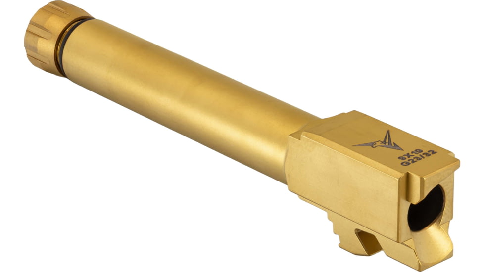 TRYBE Defense Glock 23/32 9mm Threaded Conversion Pistol Barrel, 3.25 inch, 1-10 Twist, Gold TiN, Version 2, TPBCONVG23-32-TIN-V2