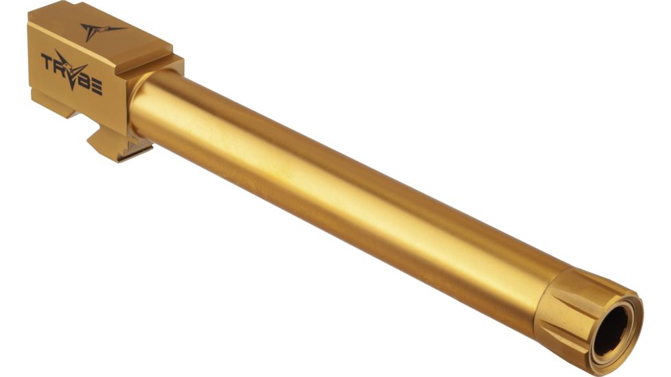 TRYBE Defense Grade Threaded Pistol Barrel, 1/2 x 28 Thread, Glock 34, Gold TIN, TPBG34-TIN