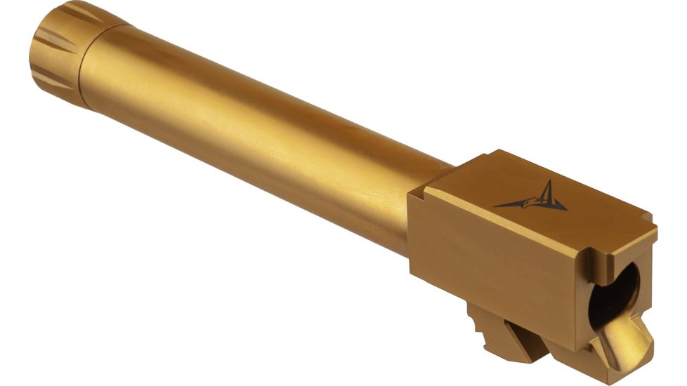 TRYBE Defense Grade Threaded Pistol Barrel, Glock 19/19, 1/2 x 28 Thread, Gold TIN, TPBG19-TIN
