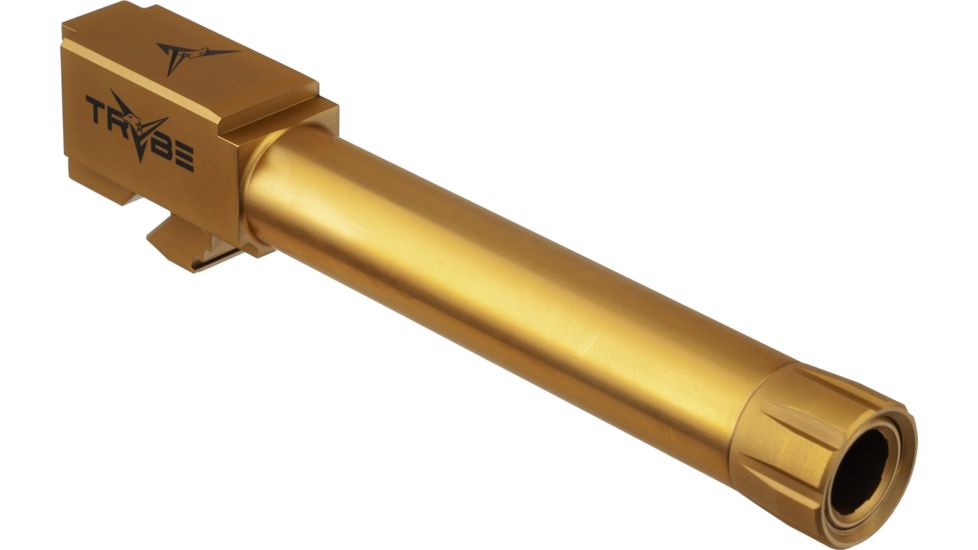 TRYBE Defense Grade Threaded Pistol Barrel, Glock 19/19, 1/2 x 28 Thread, Gold TIN, TPBG19-TIN