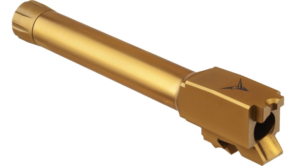 TRYBE Defense Grade Threaded Pistol Barrel, S&amp;W M&amp;P 9mm 4.25in 2.0, 1/2 x 28 Thread, Gold TIN, TPBSWMP425-TIN