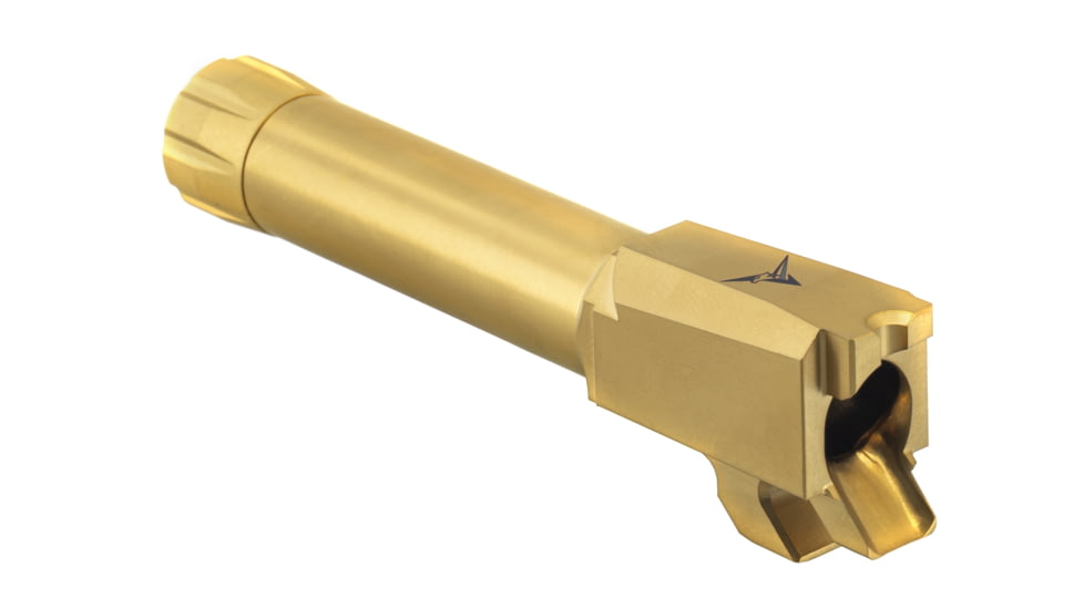 TRYBE Defense Grade Threaded Pistol Barrel, S&amp;W M&amp;P Shield, 1/2 x 28 Thread, Gold TIN, TPBSWSH-TIN