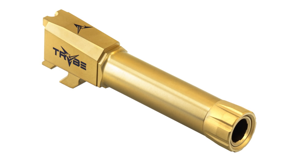 TRYBE Defense Grade Threaded Pistol Barrel, S&amp;W M&amp;P Shield, 1/2 x 28 Thread, Gold TIN, TPBSWSH-TIN