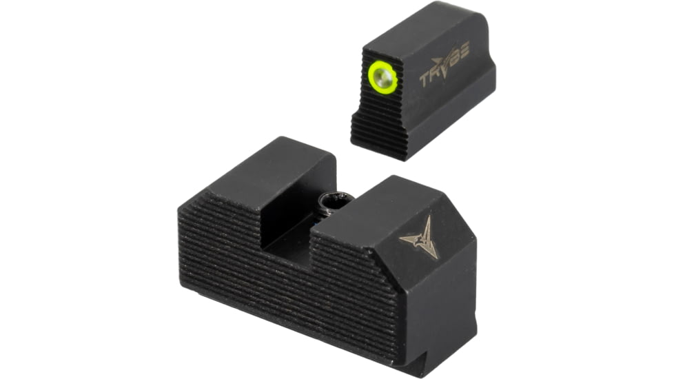 TRYBE Defense High Glow 1-Dot Tritium Night Sights for Glock 17/19/22/23/24/26/27/33/34/35/37/38/39/42/43, Mid, Black, 1DTSG-MD