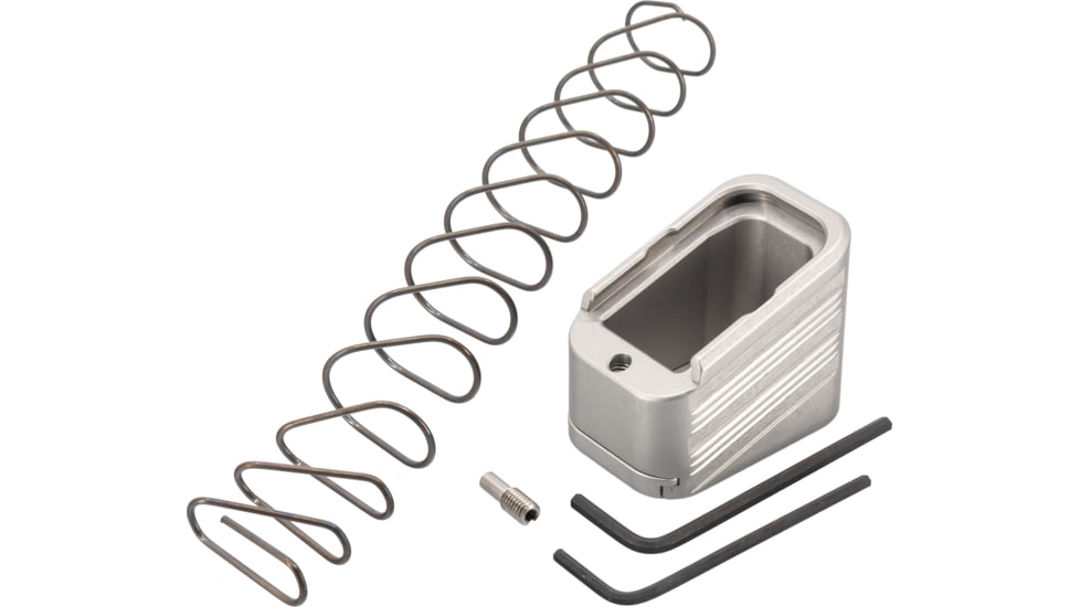 TRYBE Defense Magazine Extension Base Pad, Glock 17/17L/19X/22/34/45, 9mm/.40 S&amp;W, 4/5-Round, Aluminum, MAGEXTG174/5-AL-5RD