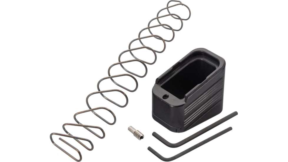 TRYBE Defense Magazine Extension Base Pad, Glock 17/17L/19X/22/34/45, 9mm/.40 S&amp;W, 4/5-Round, Black, MAGEXTG174/5-BK-5RD