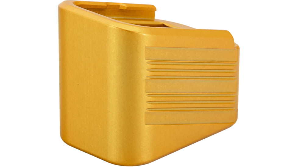 TRYBE Defense Magazine Extension Base Pad, Glock 17/17L/19X/22/34/45, 9mm/.40 S&amp;W, 4/5-Round, Gold, MAGEXTG174/5-GLD-5RD