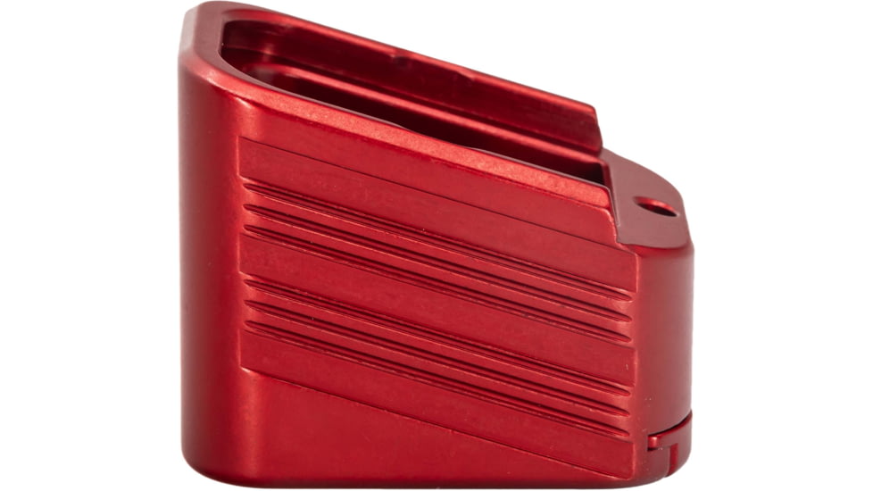 TRYBE Defense Magazine Extension Base Pad, Glock 17/17L/19X/22/34/45, 9mm/.40 S&amp;W, 4/5-Round, Red, MAGEXTG174/5-RD-5RD